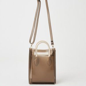 Faux Leather 2 way mini tote bag